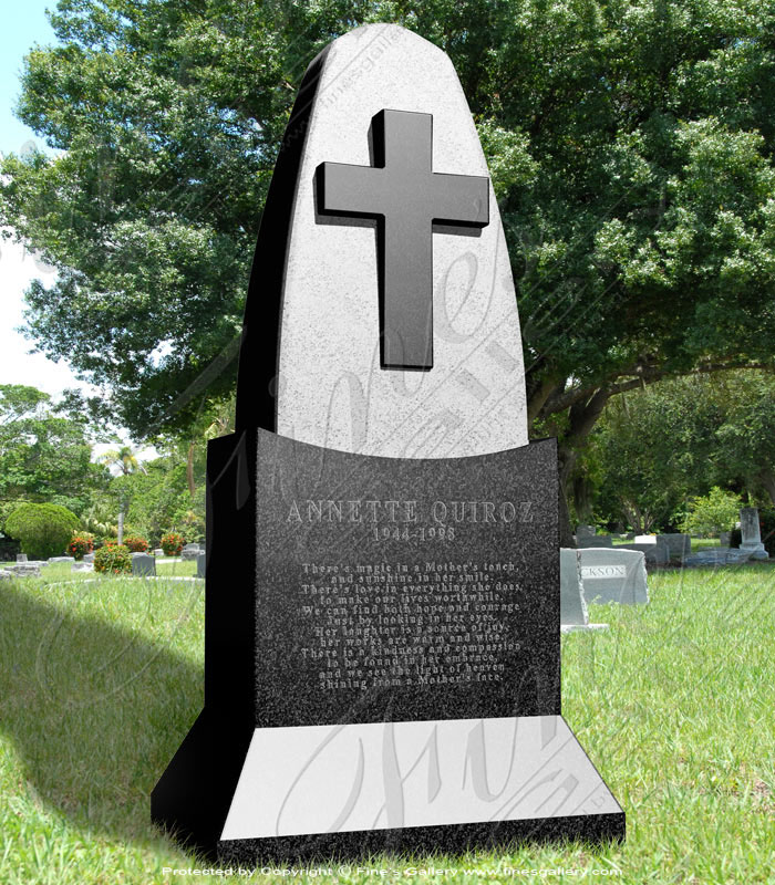 Granite Memorials  - Christian Cross Granite Memorial - MEM-282