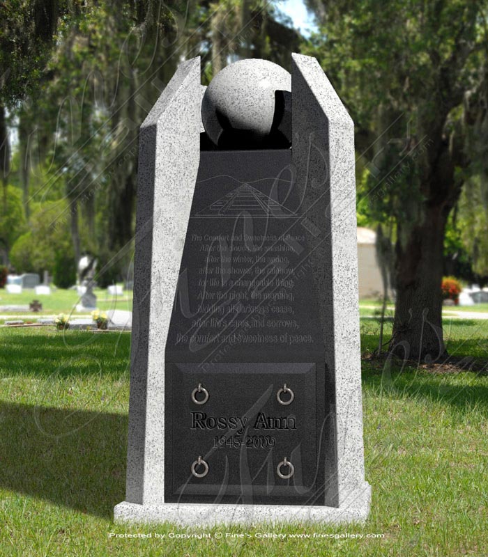 Granite Memorials  - Granite Sphere Obelisk - MEM-284