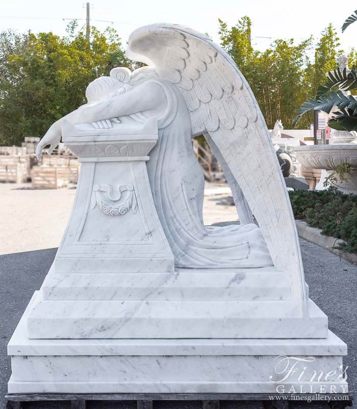 Marble Memorials  - Weeping Angel Monument - MEM-453