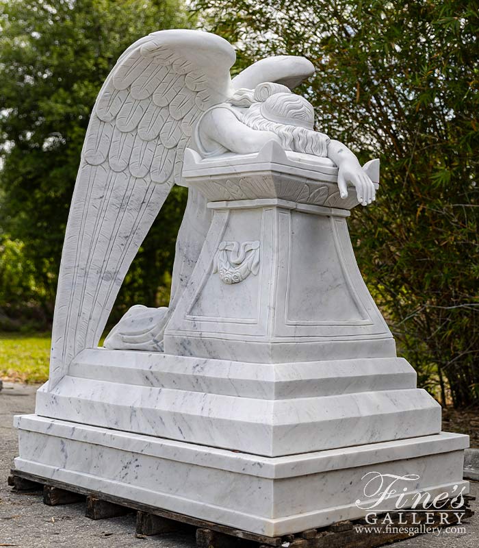 Marble Memorials  - Weeping Angel Monument - MEM-453