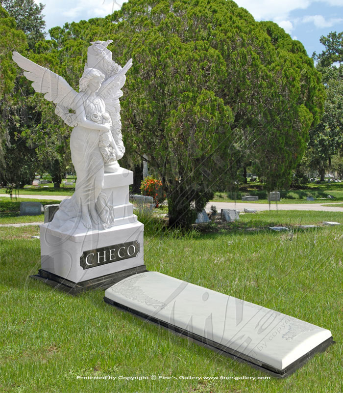 Search Result For Marble Memorials  - Angel Roses Marble Memorial - MEM-342