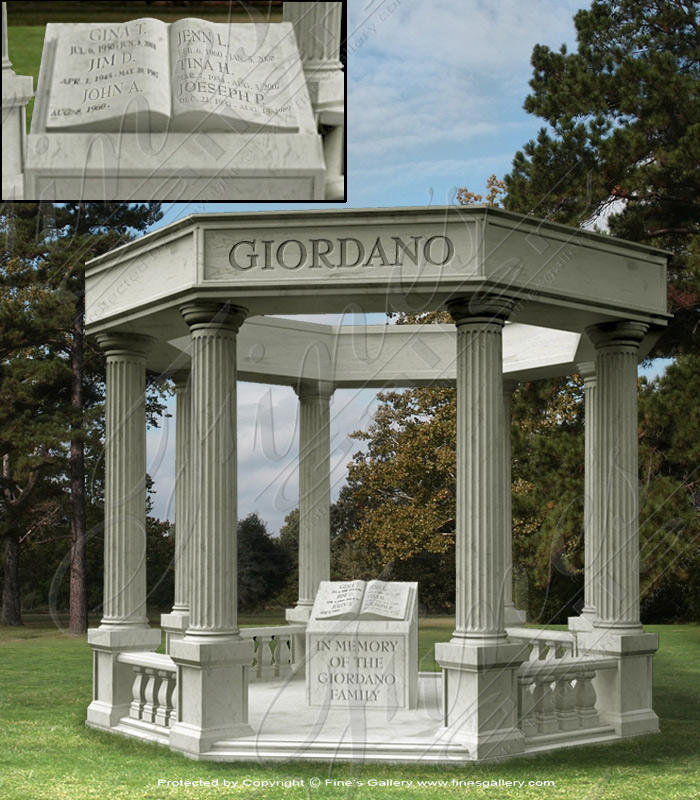 Marble Memorials  - Marble Gazebo Memorial - MEM-368