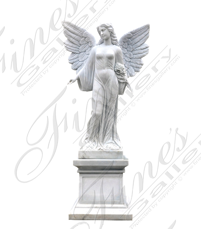 Search Result For Marble Statues  - White Marble Angel - MS-511