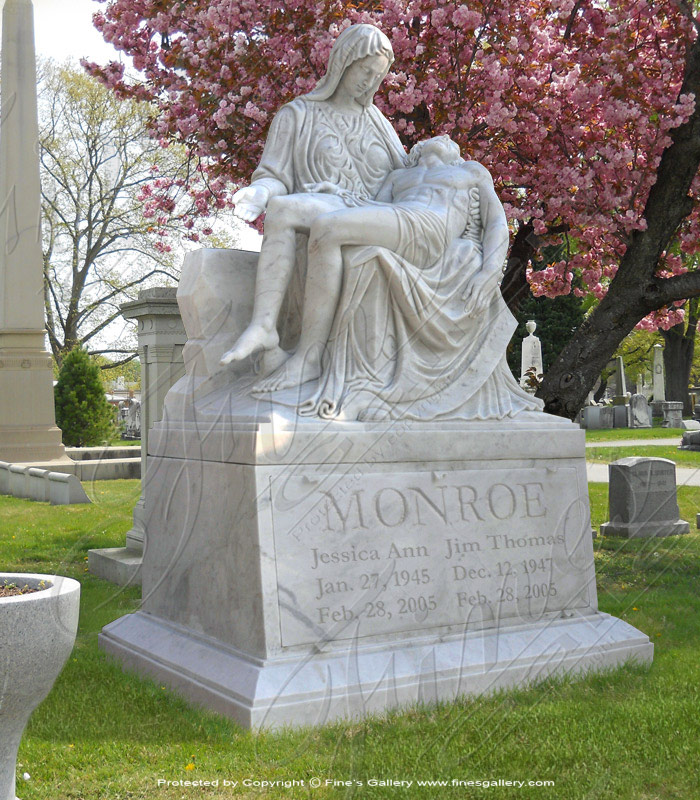 Marble Memorials  - The Pieta Marble Monument - MEM-405