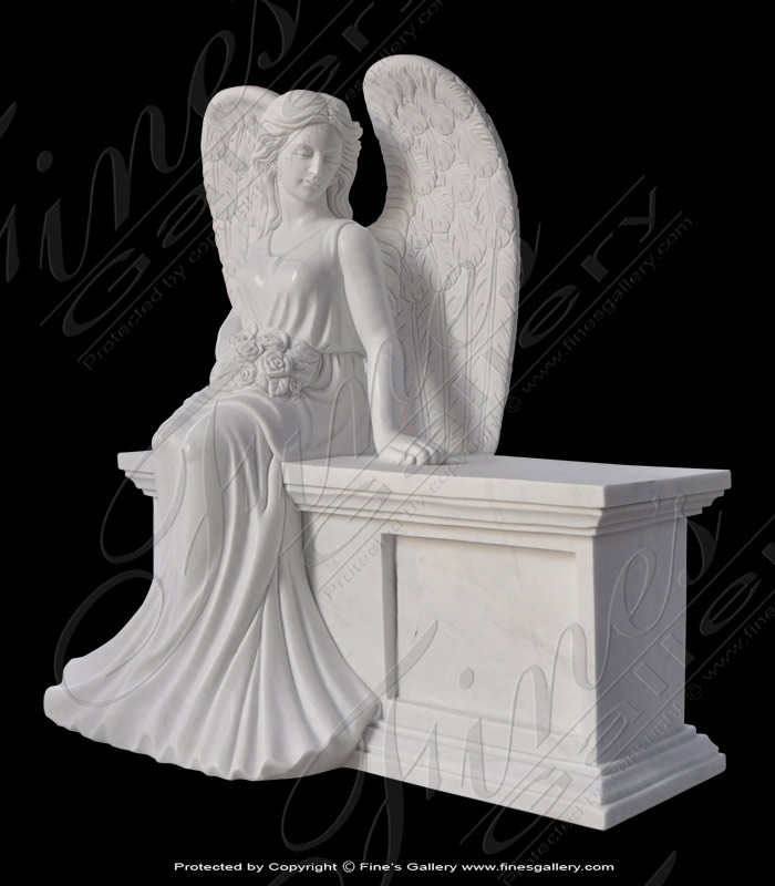 White Marble Angel Memorial
