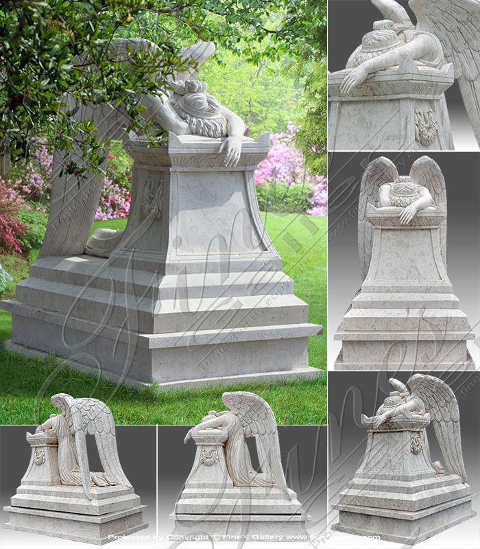 Search Result For Marble Memorials  - Marble Weeping Angel Memorial - MEM-289