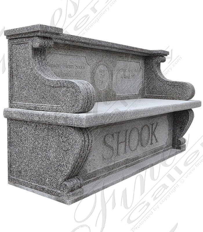 Marble Memorials  - Family Plot Marble Memorial Bench - MEM-452