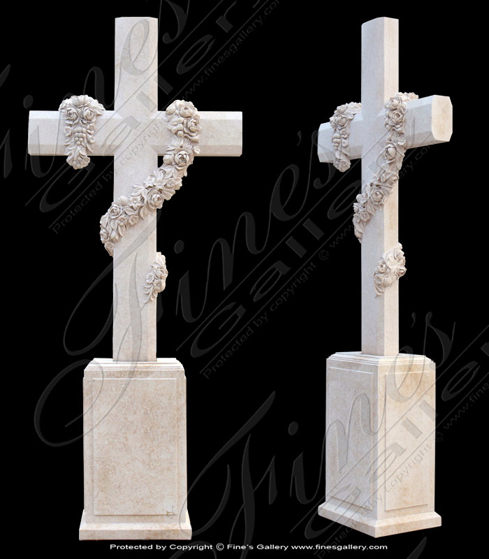 Search Result For Marble Memorials  - Vine Cross Marble Memorial - MEM-332