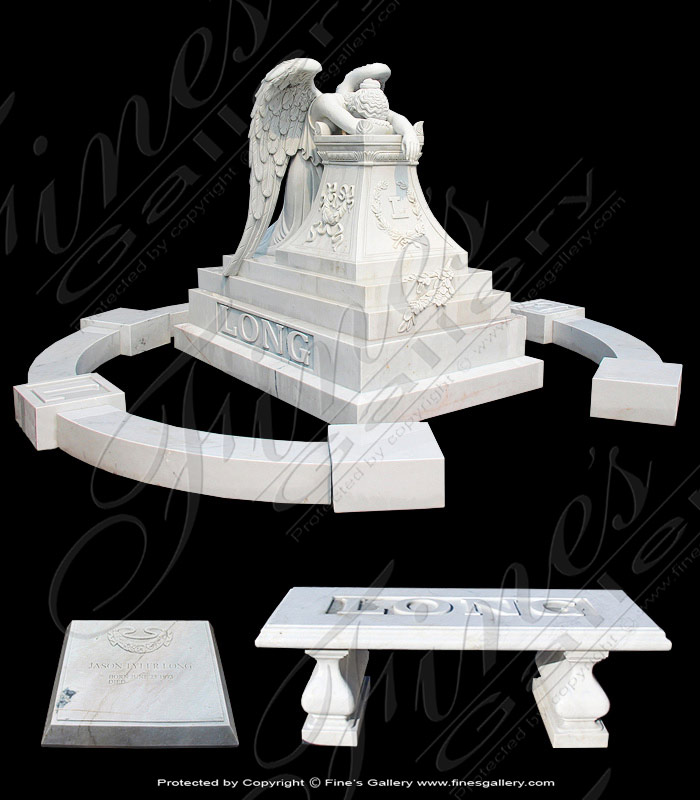 Search Result For Marble Memorials  - Marble Weeping Angel Memorial - MEM-289