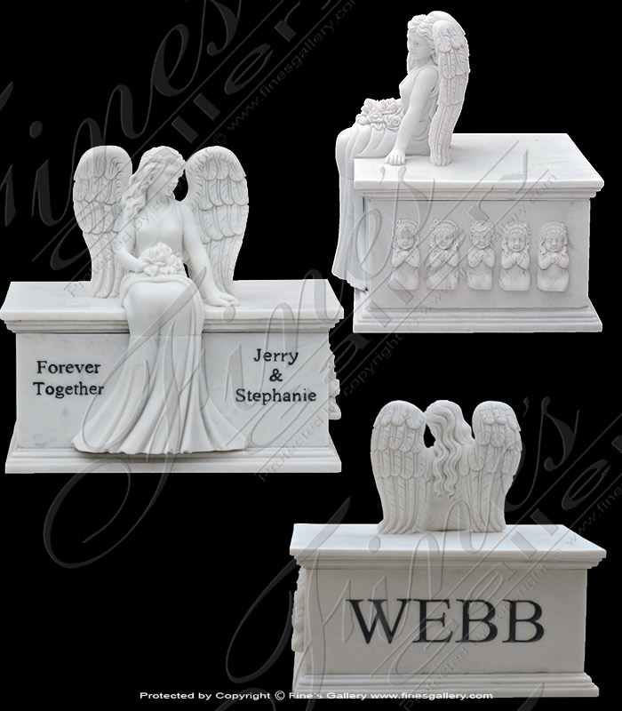 Marble Memorials  - Child Angel Monument - MEM-460