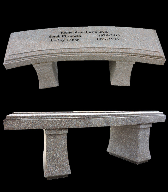 Marble Memorials  - Family Plot Marble Memorial Bench - MEM-452