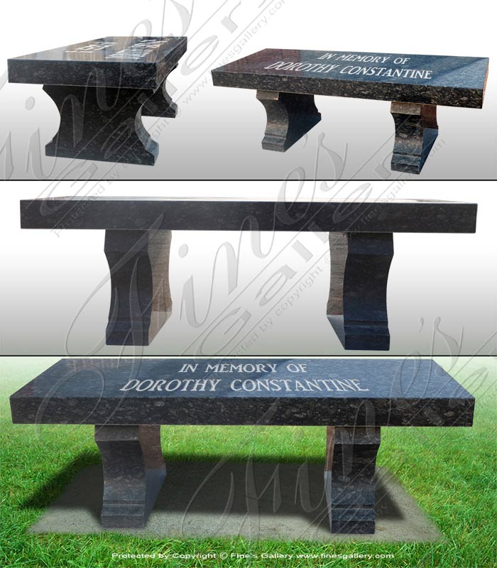 Marble Memorials  - Black Pearl Granite Memorial B - MEM-478