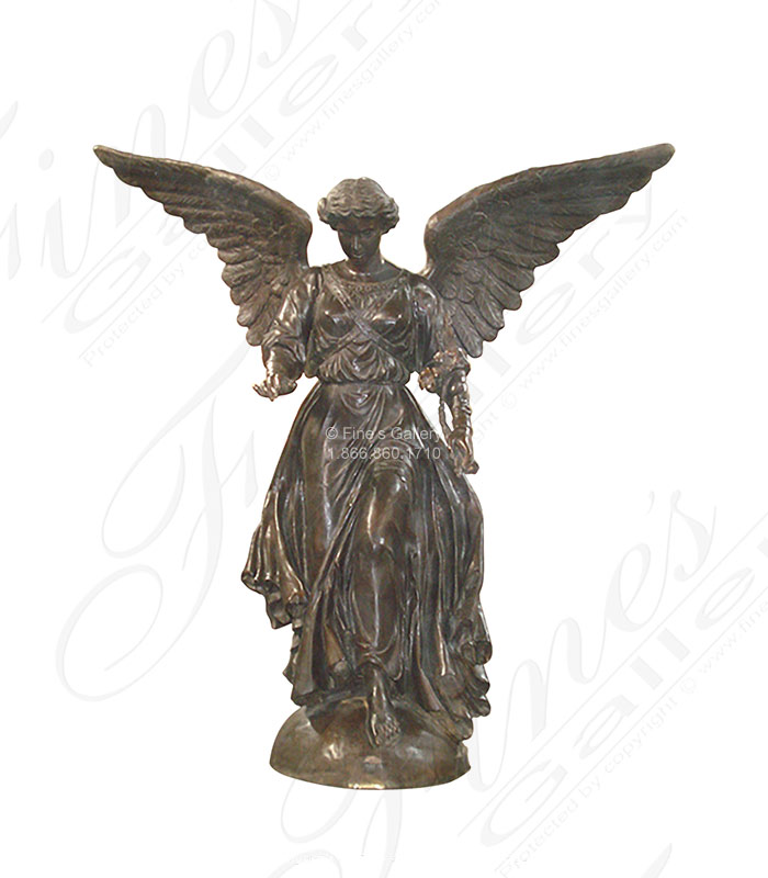 Marble Memorials  - Bronze Angel Monument - MEM-506