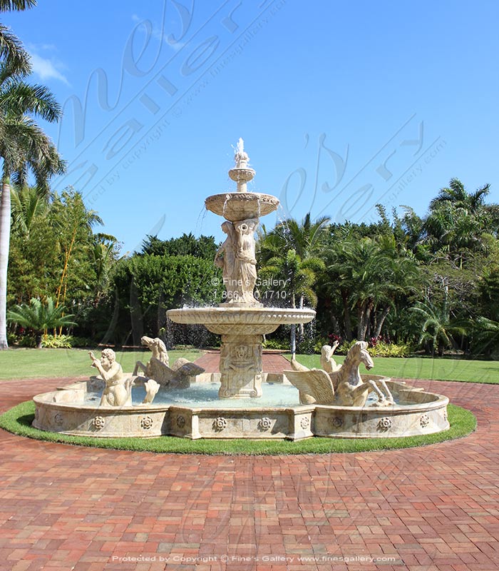 Marble Fountains  - Port Royal FL Monumental Marble Fountain - MF-1004