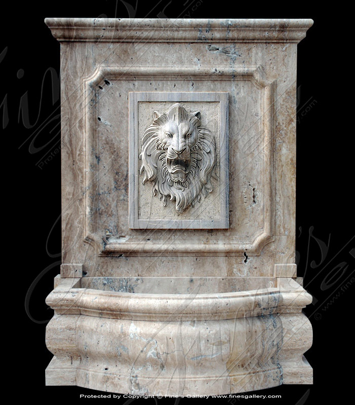 Marble Fountains  - Old World Lion Head Wall Fountain - MF-1077