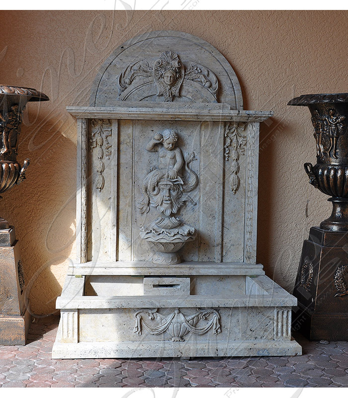 Marble Fountains  - Antique Style Wall Fountain - MF-1056