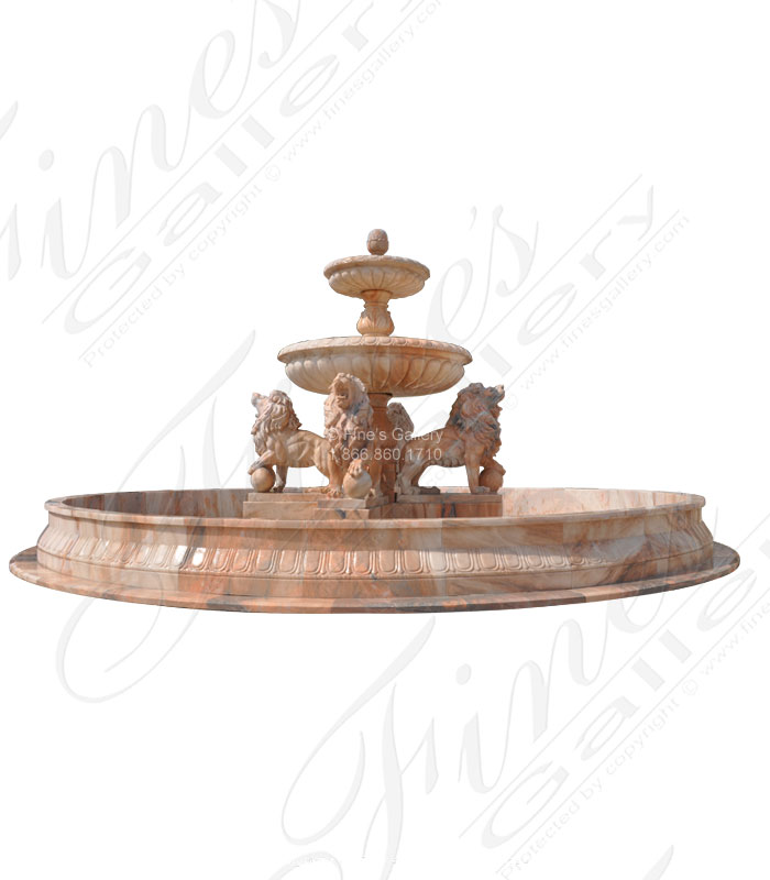 Marble Fountains  - Lions Marble Fountain - MF-1161