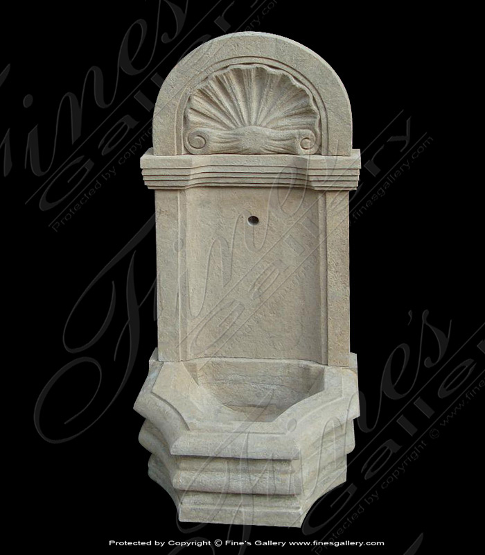 Marble Fountains  - Carved Marble Wall Fountain - MF-1467