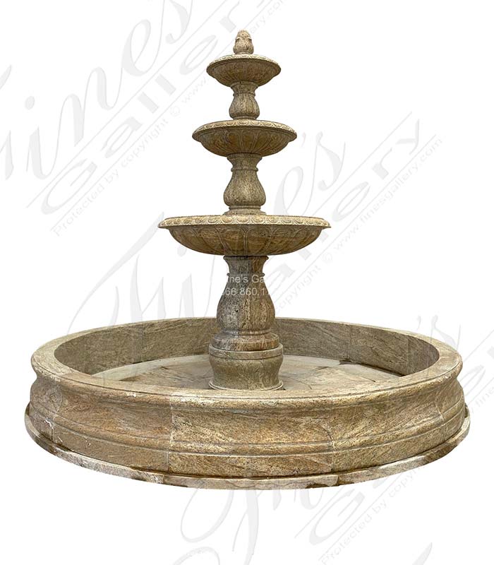 Three Tiered Antique Gold Granite Fountain 