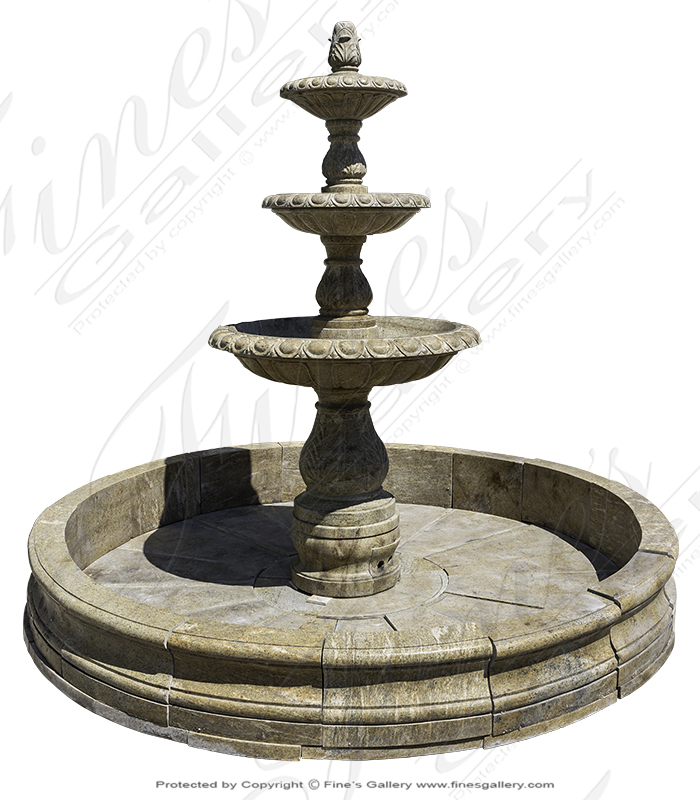 Search Result For Marble Fountains  - Oversized Traditional Travertine Fountain - MF-1687