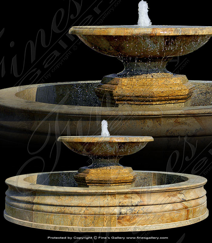 Marble Fountains  - Transitional Tuscan Cream Marble Garden Fountain - MF-1710