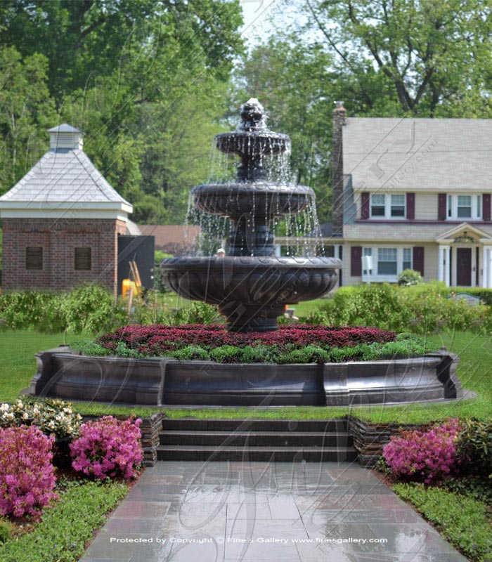 Marble Fountains  - Black Marble Fountain - MF-1207