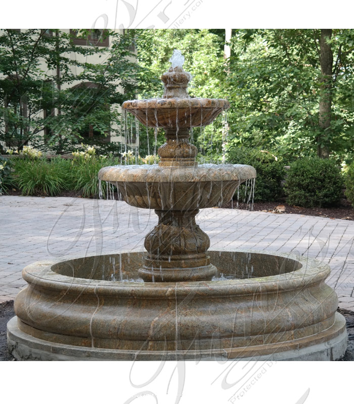 Search Result For Marble Fountains  - Two Tiered, Solid Granite Fountain - MF-1481