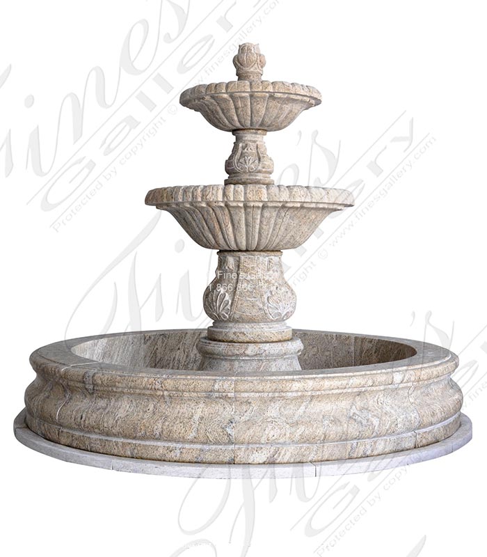 Marble Fountains  - Two Tiered Granite Courtyard Fountain - MF-1272