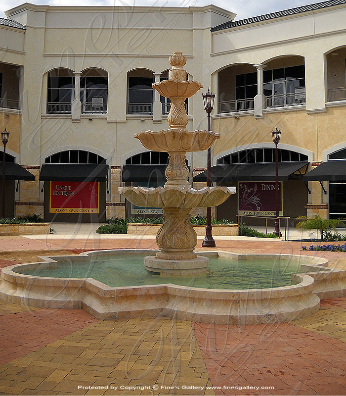 Marble Fountains  - Quatrefoil Pool Tiered Fountain - MF-1288