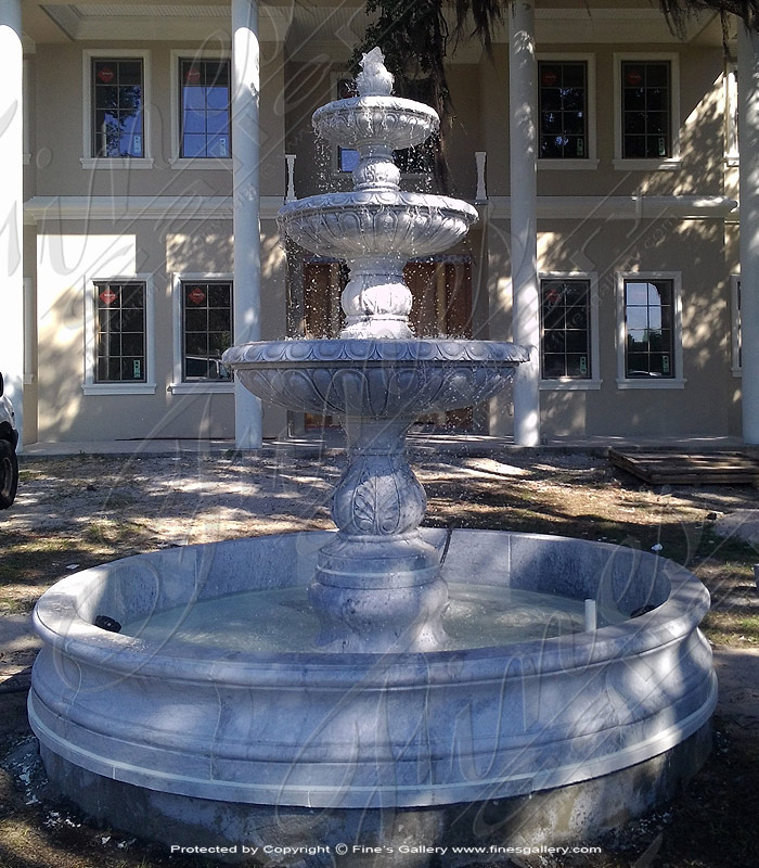 Marble Fountains  - Athens White Granite Garden Fountain - MF-1660