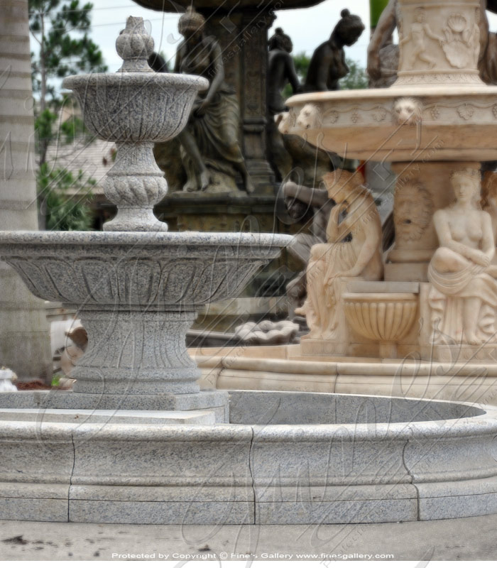 Marble Fountains  - 144 Inch Dia Two Tiered Granite Fountain Feature - MF-1706