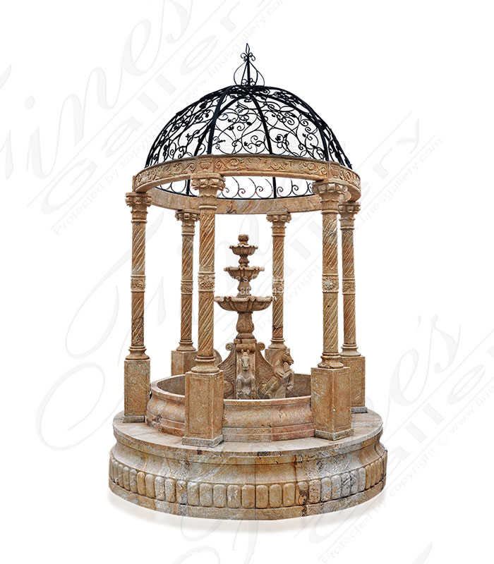 Search Result For Marble Fountains  - Granite Gazebo Fountain - MF-1341