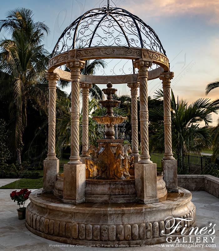 Search Result For Marble Fountains  - Antique Marble Gazebo And Fountain  - MF-427