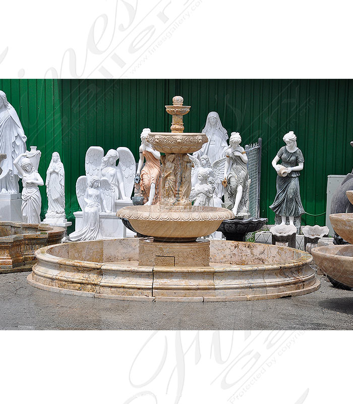 Marble Fountains  - Old World Roman Travertine Fountain - MF-1719