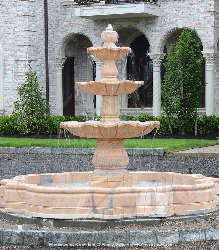 Marble Fountains  - Rosetta Marble Courtyard Fountain - MF-1391