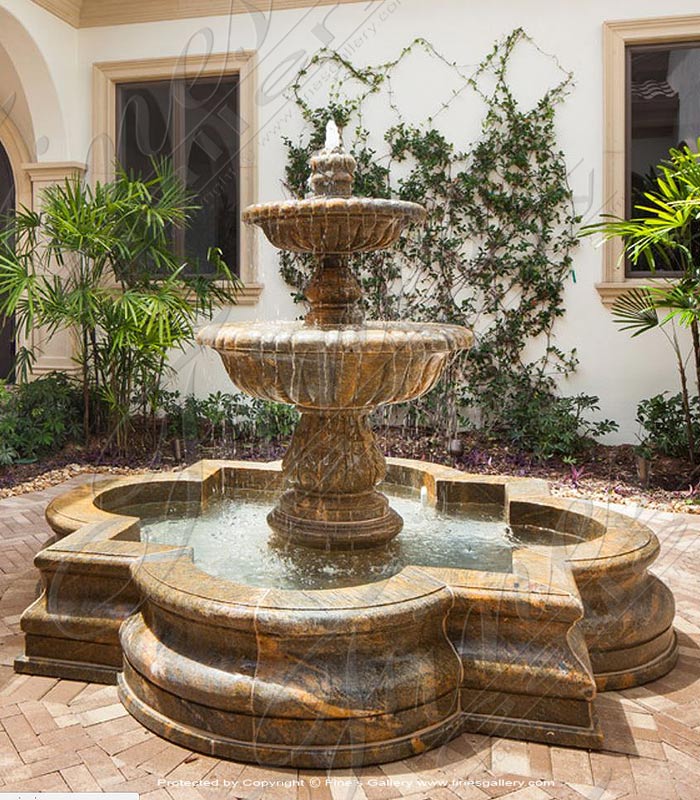 Search Result For Marble Fountains  - Two Tiered Granite Courtyard Fountain - MF-1272