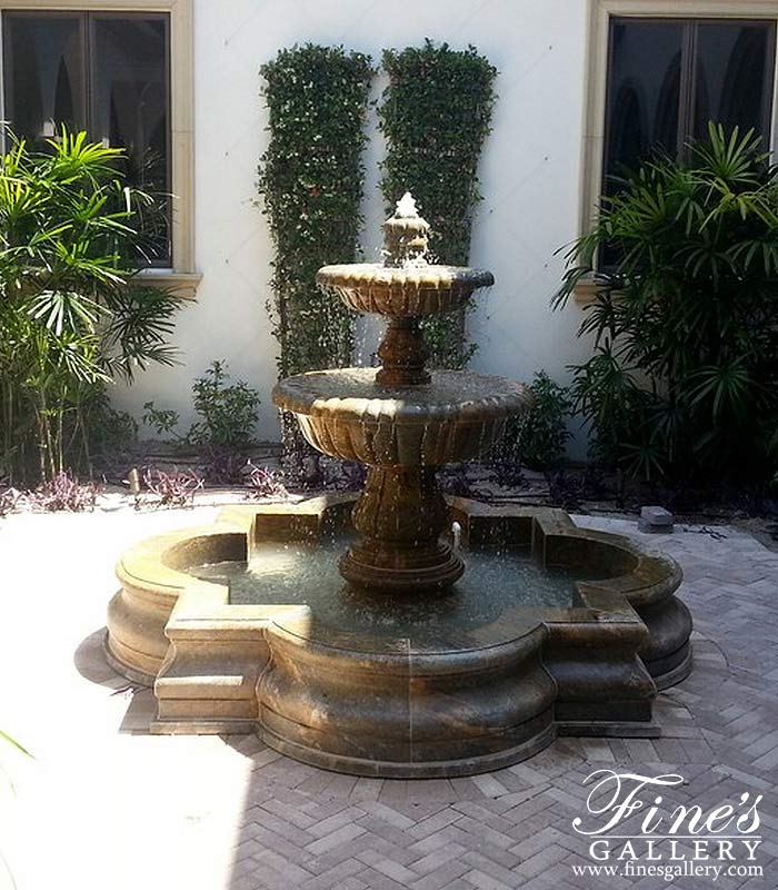 Marble Fountains  - Solid Granite Courtyard Fountain - MF-1394