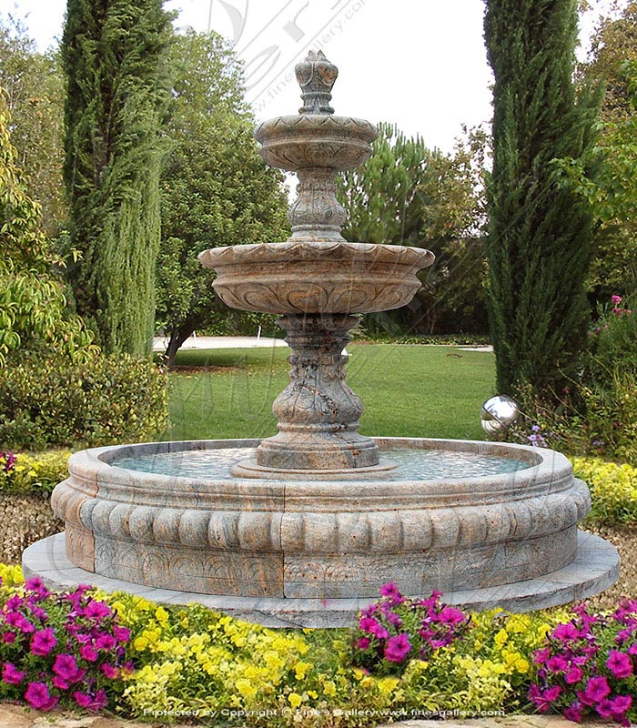 Marble Fountains  - Two Tiered Granite Fountain - MF-1396