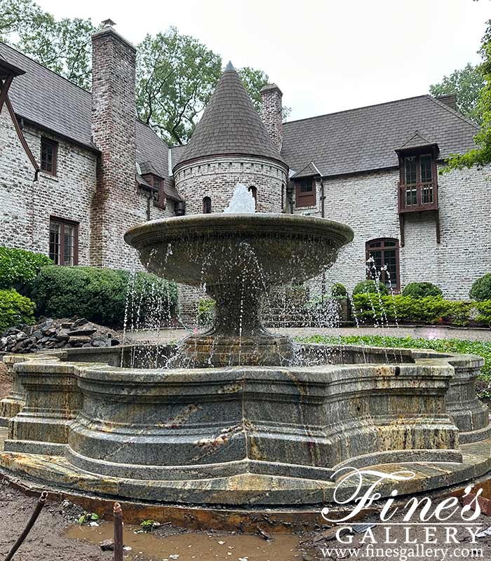 Marble Fountains  - Single Tiered Granite Fountain - MF-1412