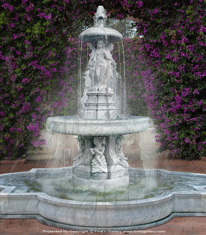 English Gardens White Marble Fountain