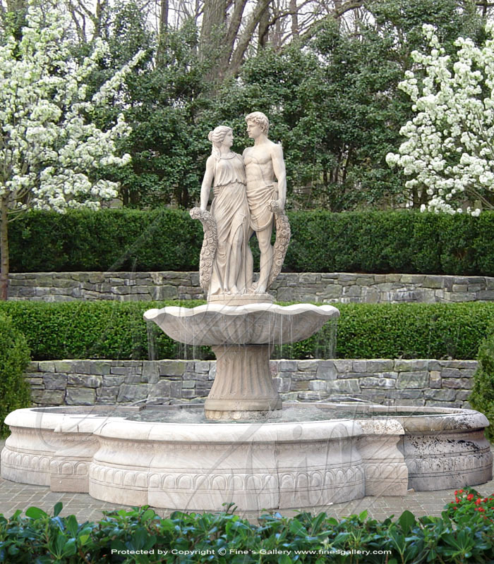Marble Fountains  - The Lovers Marble Fountain - MF-1449