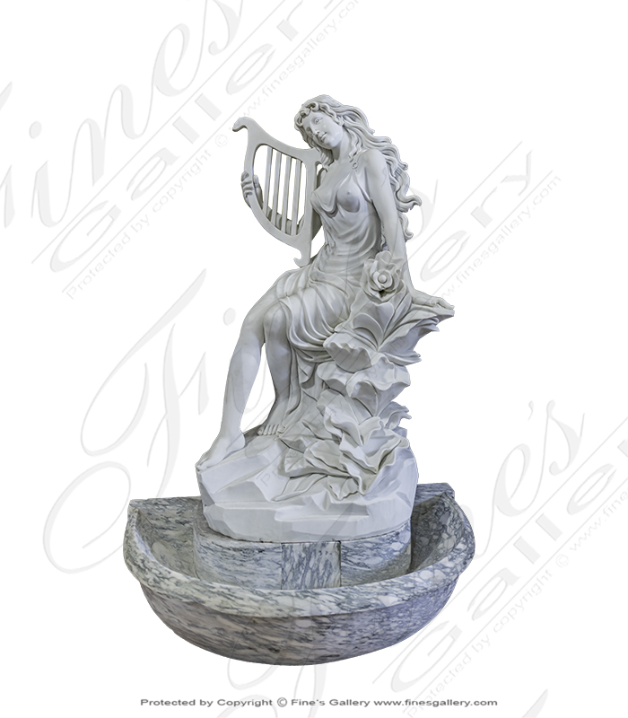 Marble Fountains  - Enchanting Beauty Marble Wall Fountain - MF-1463