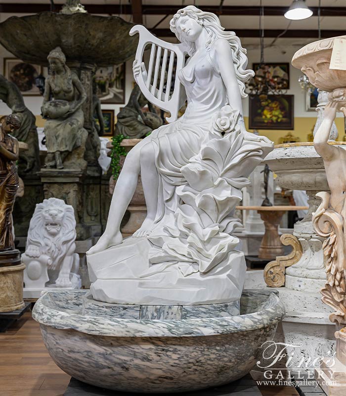 Marble Fountains  - Enchanting Beauty Marble Wall Fountain - MF-1463