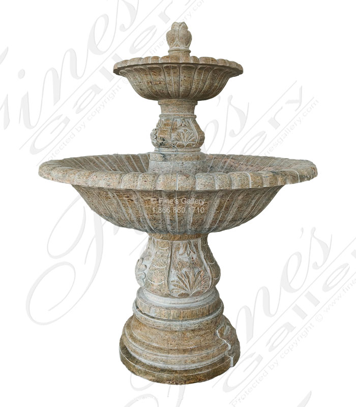 Marble Fountains  - Two Tiered, Solid Granite Fountain - MF-1481