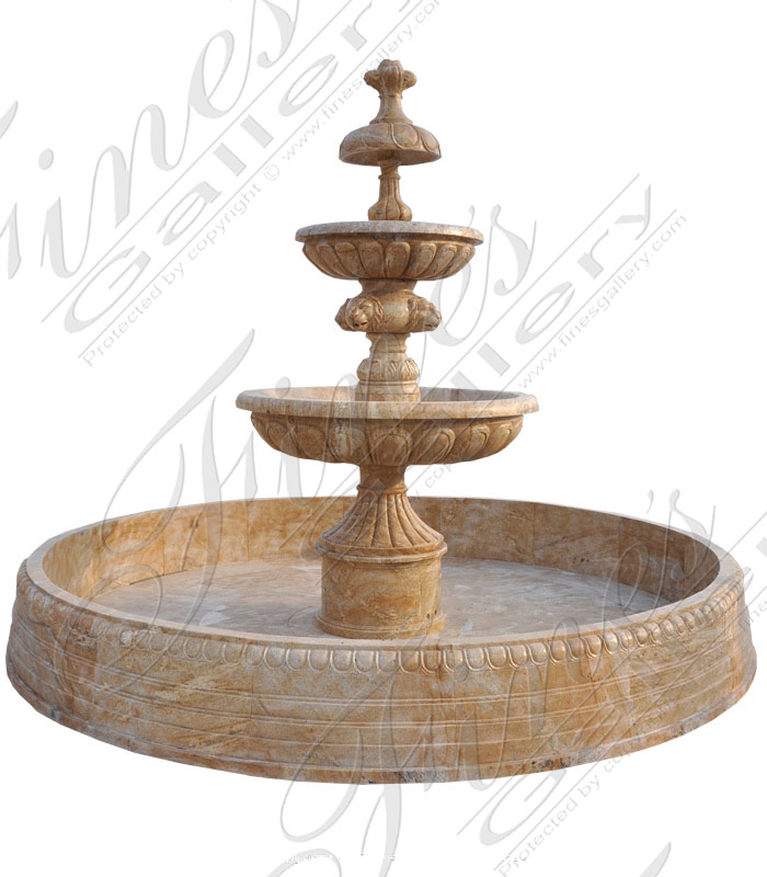 Marble Fountains  - Tiered Versailles Fountain In Statuary Marble - MF-238