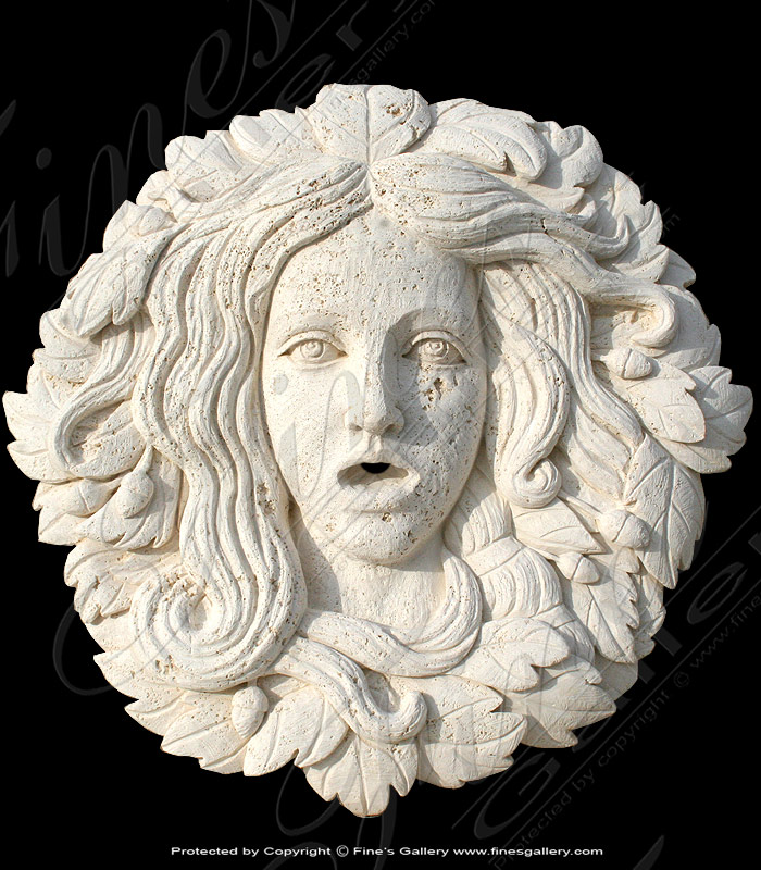Search Result For Marble Fountains  - A Natural Stone 'Spirits Of Bacchus' Wall Mount Fountain - MF-1363