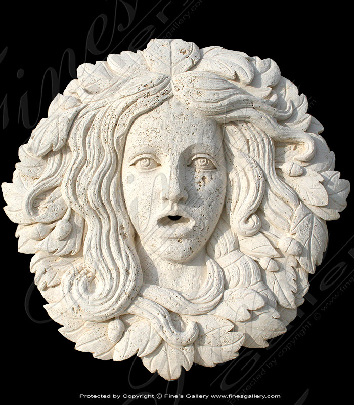 Search Result For Marble Fountains  - Travertine Lion Head Fountain - MF-1357