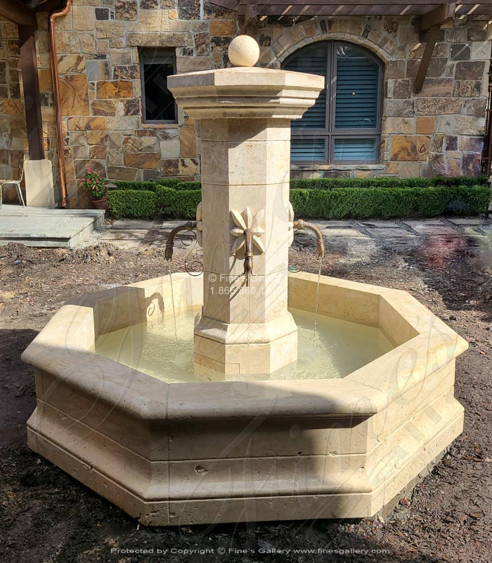 French Countryside Travertine Fountain