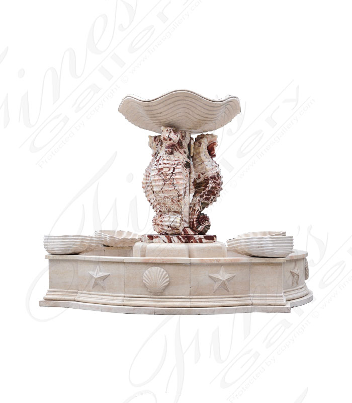 Search Result For Marble Fountains  - Sea Horse Marble Fountain - MF-1540