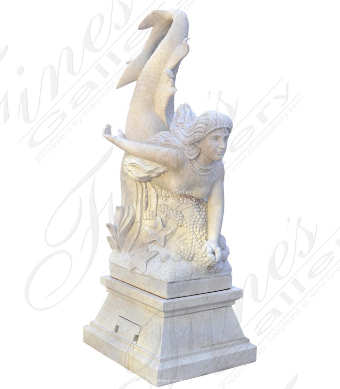 Marble Fountains  - Marble Mermaid Fountain - MF-1558